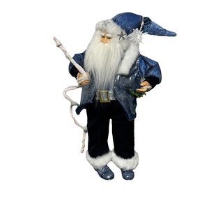 House Of Lloyd Christmas Blue Santa Figurine Midnight‎ Ice Father Frost 18"